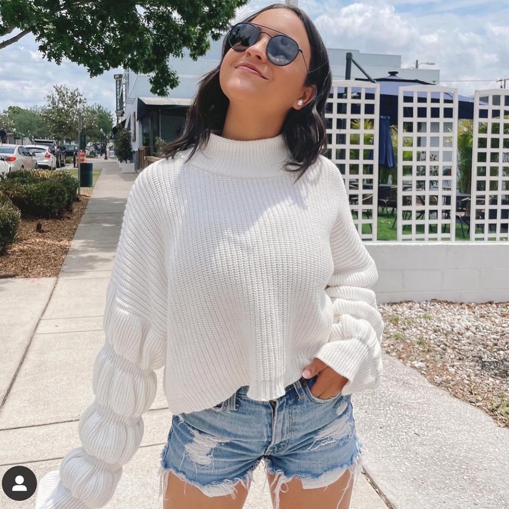 12th tribe crop white sweater